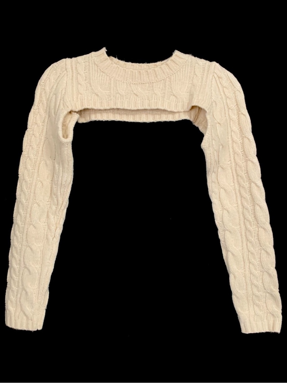 525 America Cream Cable Knit Long Sleeves Balero